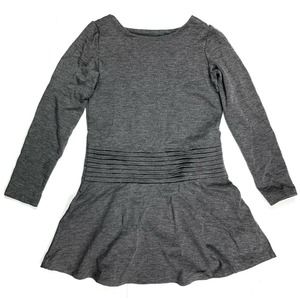 VINCE Girls Dress Heather Gray Tuxedo Drop Waist Long‎ Sleeve Small S